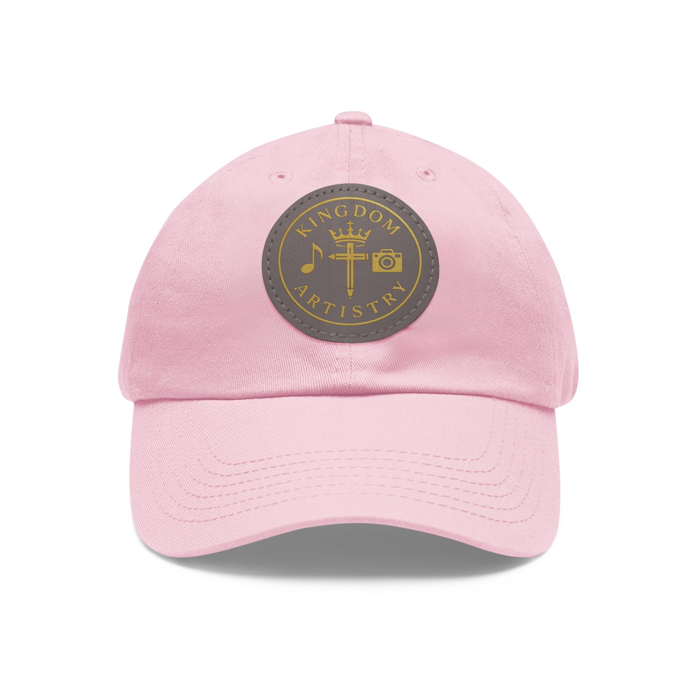 Kingdom Artistry Leather Patch Dad Hat — Christian Music & Worship Emblem