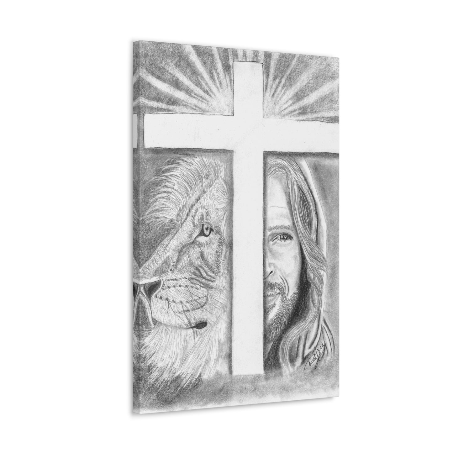 Lion Cross Jesus  - Canvas Gallery Wraps