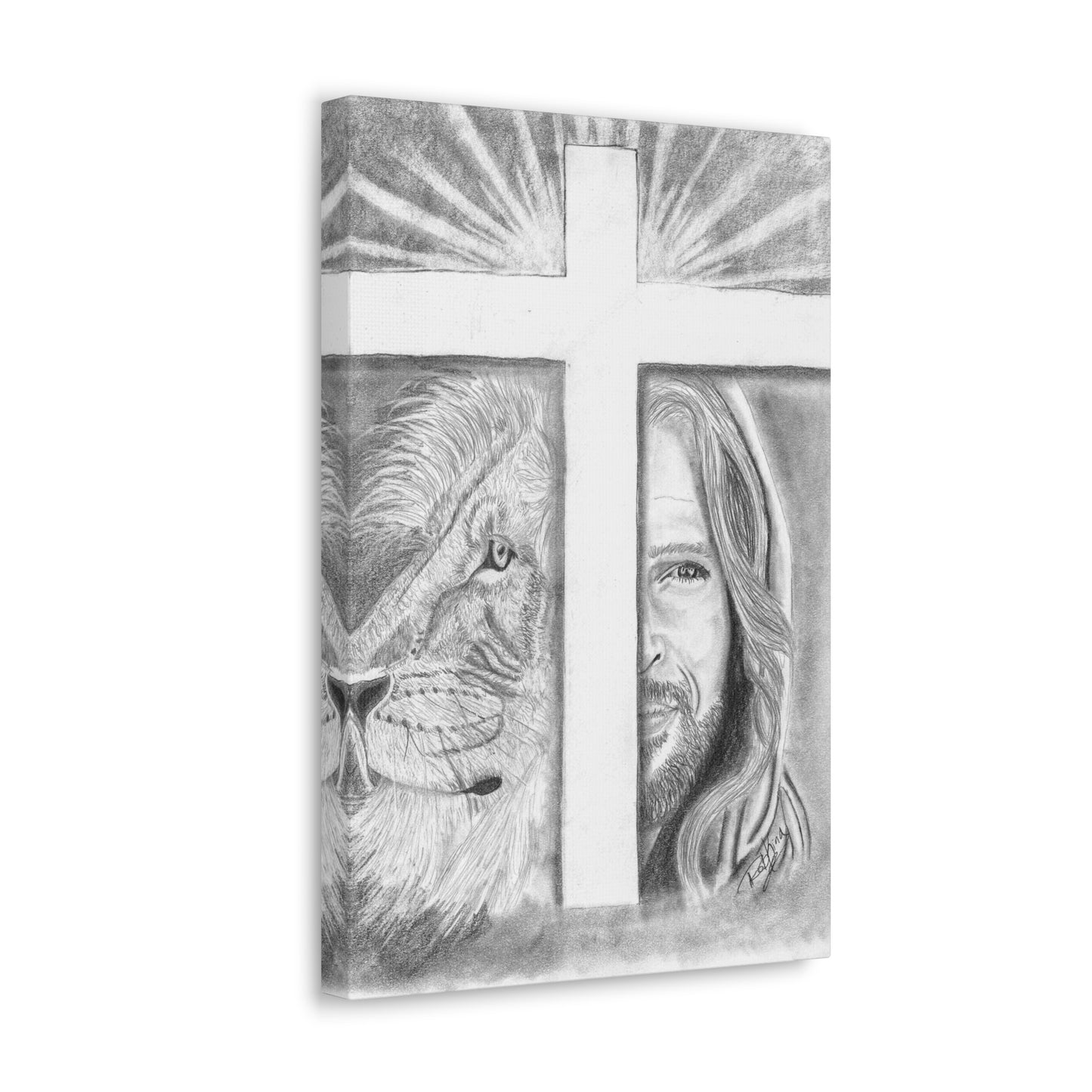 Lion Cross Jesus  - Canvas Gallery Wraps