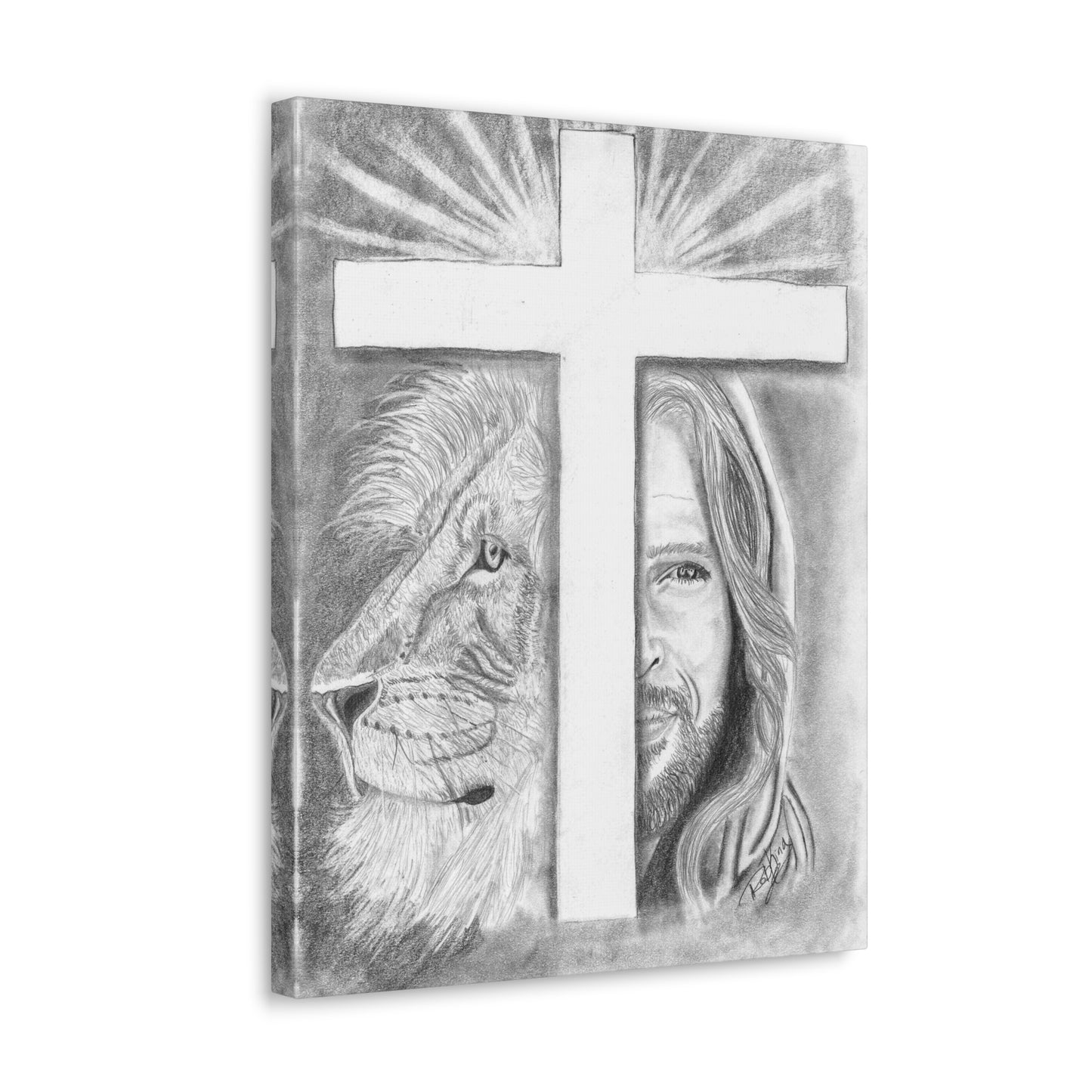 Lion Cross Jesus  - Canvas Gallery Wraps
