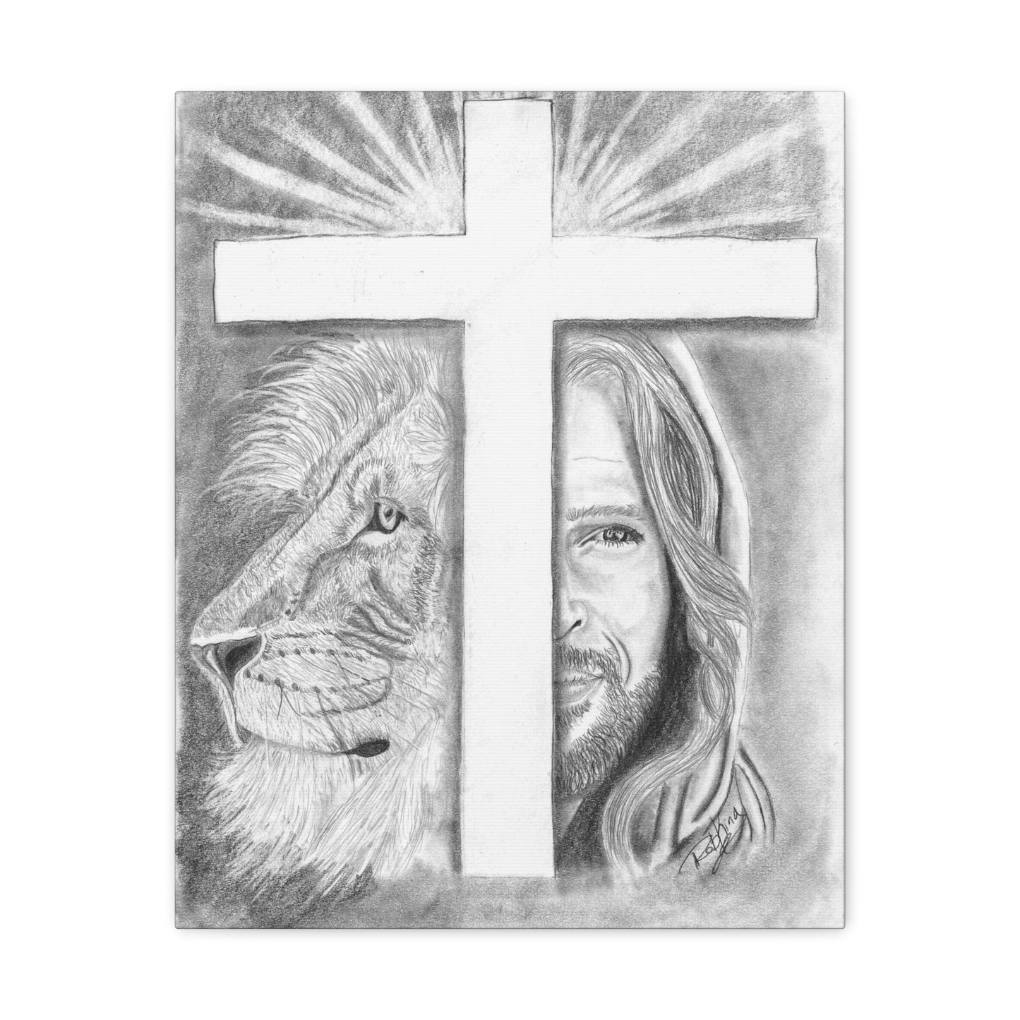 Lion Cross Jesus  - Canvas Gallery Wraps