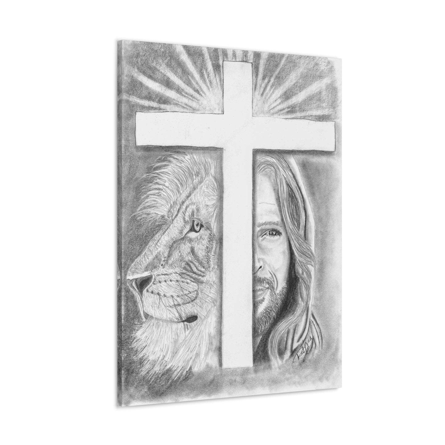 Lion Cross Jesus  - Canvas Gallery Wraps