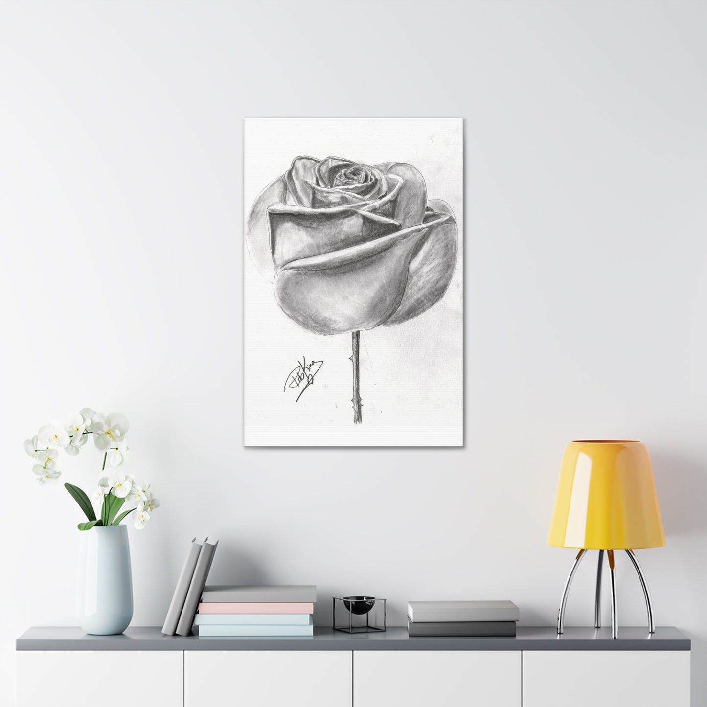 Single Rose in Bloom  - Canvas Gallery Wraps