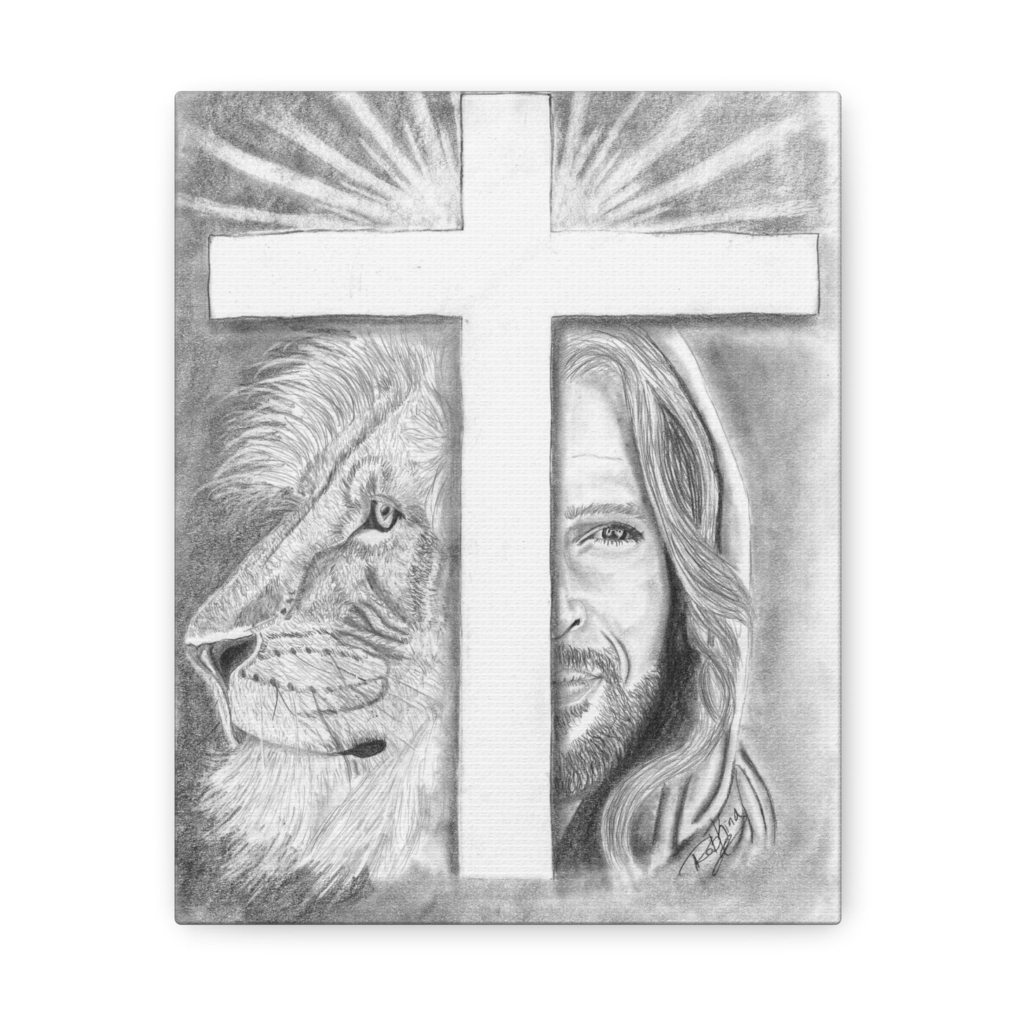 Lion Cross Jesus  - Canvas Gallery Wraps