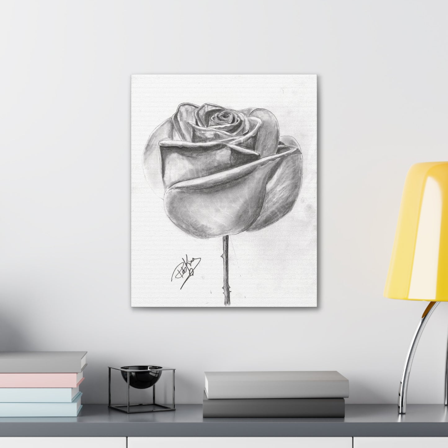 Single Rose in Bloom  - Canvas Gallery Wraps