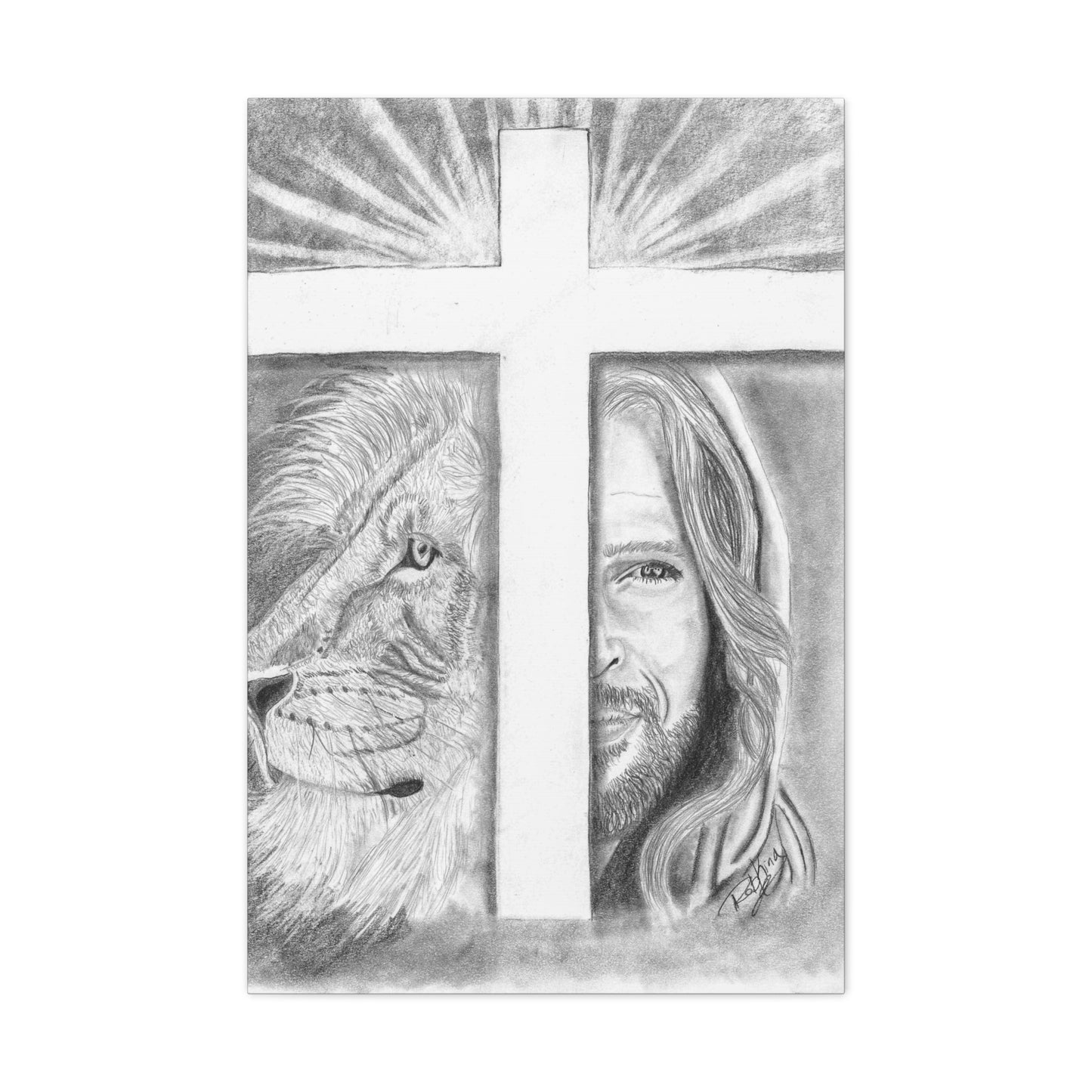 Lion Cross Jesus  - Canvas Gallery Wraps