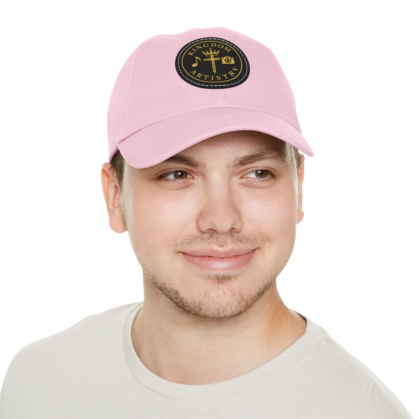 Kingdom Artistry Leather Patch Dad Hat — Christian Music & Worship Emblem