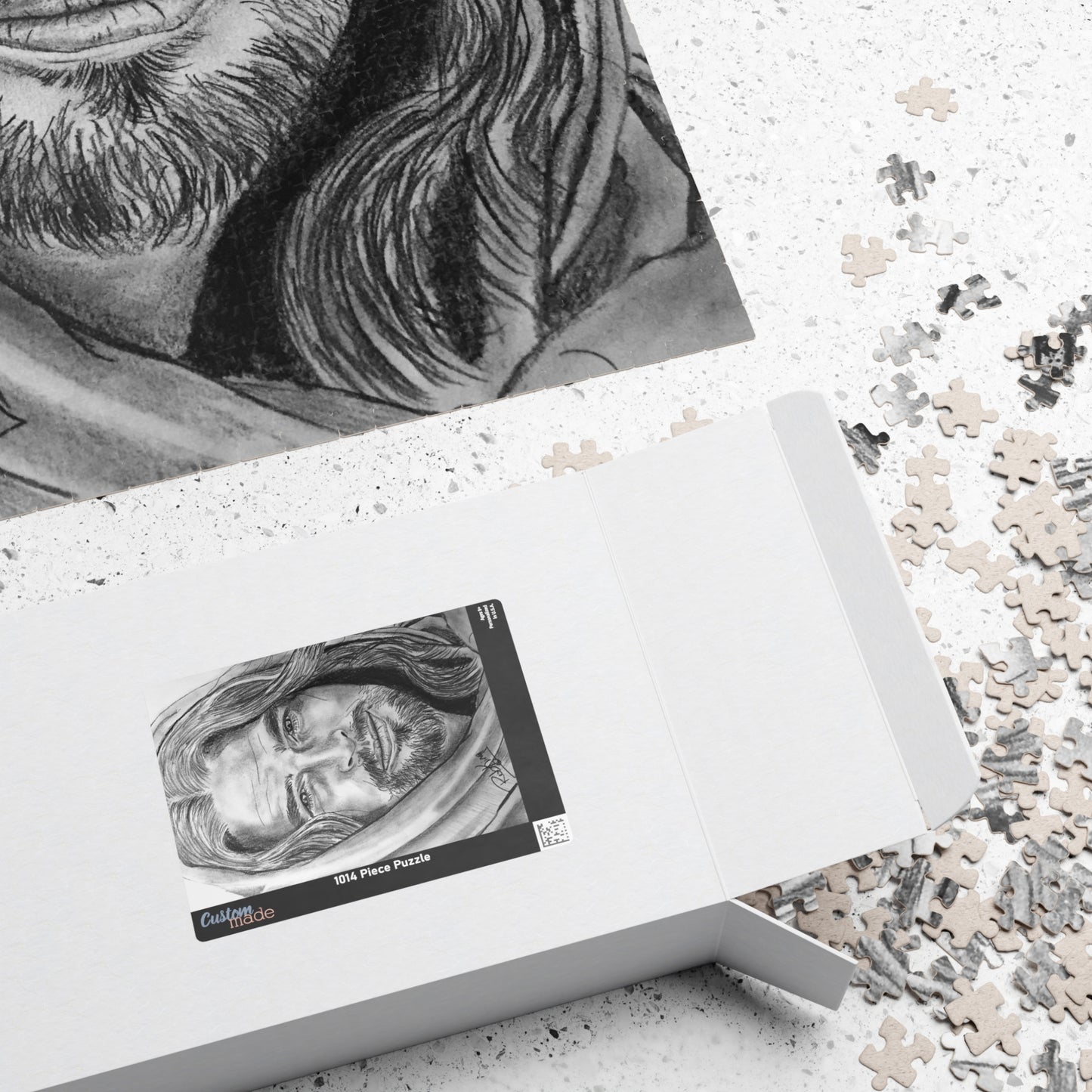 Jesus Art Puzzle — Detailed Pencil Sketch Jigsaw (520/1014 pcs)