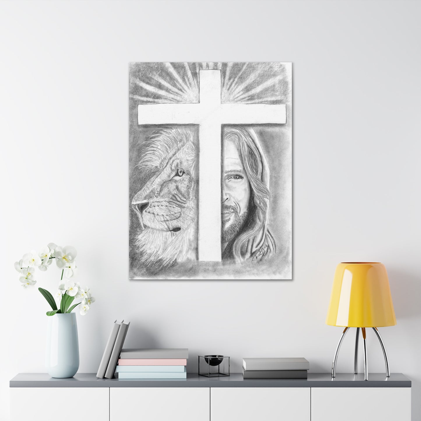 Lion Cross Jesus  - Canvas Gallery Wraps