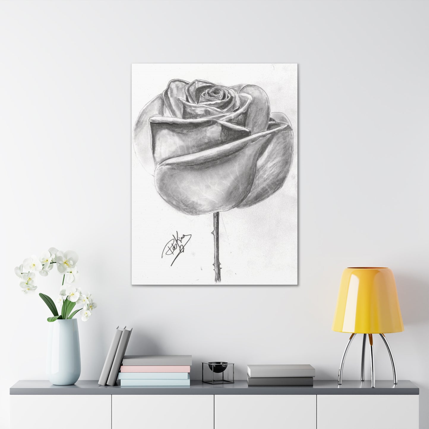 Single Rose in Bloom  - Canvas Gallery Wraps