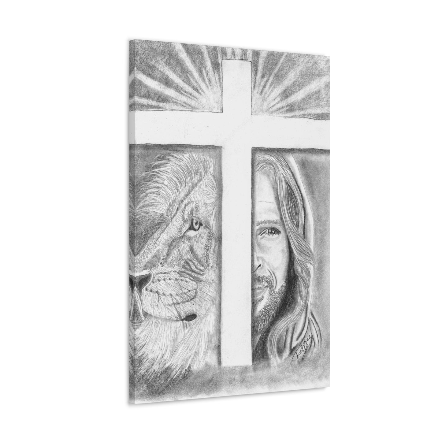 Lion Cross Jesus  - Canvas Gallery Wraps