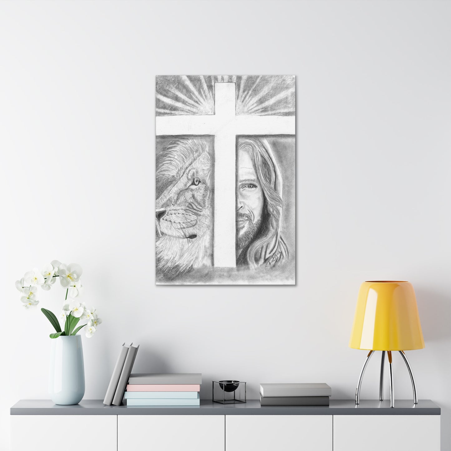 Lion Cross Jesus  - Canvas Gallery Wraps