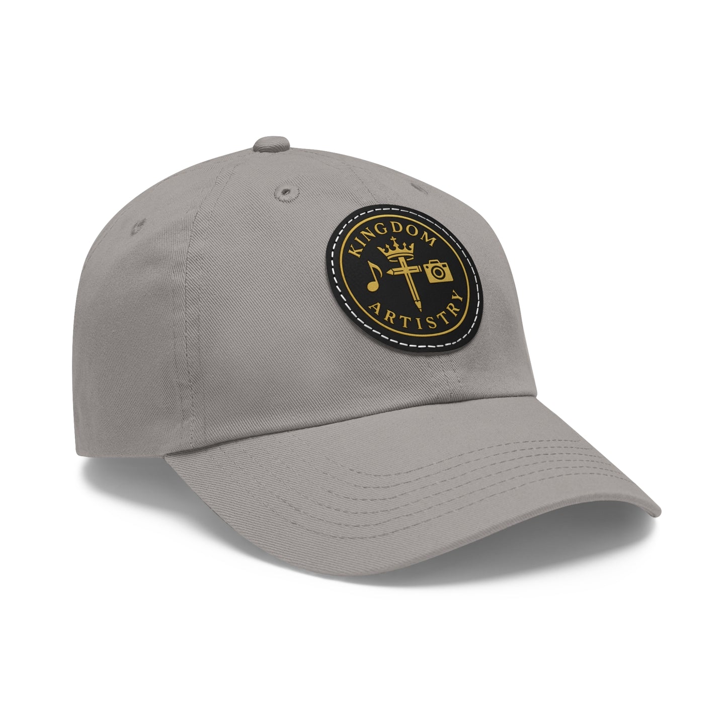 Kingdom Artistry Leather Patch Dad Hat — Christian Music & Worship Emblem